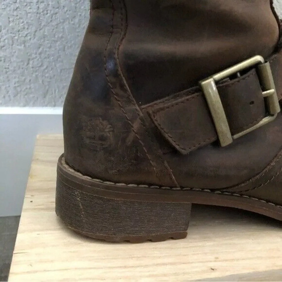 Timberland Bethel Espresso Brown Leather Riding Boots 8 - Picture 5 of 6